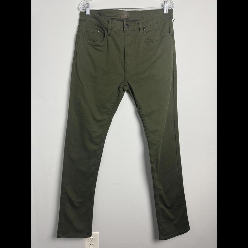 JACHS New York Olive Green Slim Fit Pants